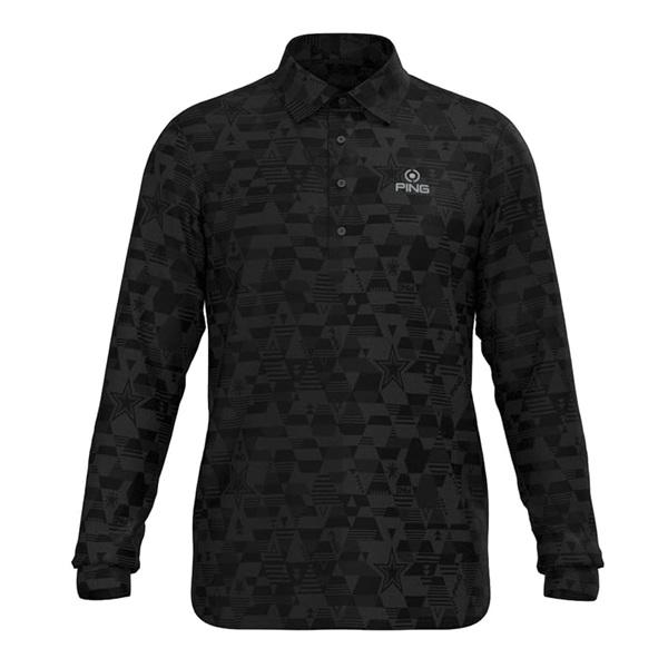 PING（ピン） ゴルフ PING GEOMETRIC プリント 長袖 ポロシャツ PING
