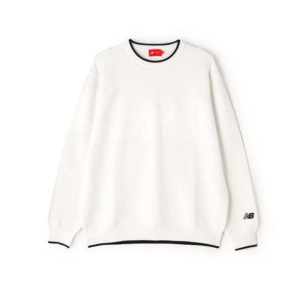 サイズ：7 NEW BALANCE GOLF ニューバランス 2024年モデル 長袖ニットセーター  ホワイト系 [240101441562] ゴルフウェア メンズ ストスト サイズ：7 NEW BALANCE GOLF ニューバランス 2024年モデル 長袖
