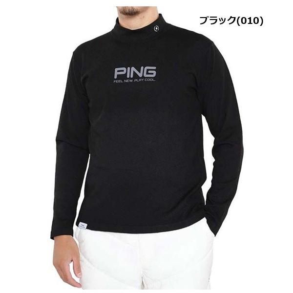 PING（ピン） ゴルフ メンズロゴプリント 長袖ハイネックニット PING