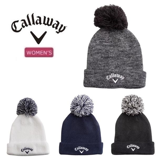 Callaway（キャロウェイ） ゴルフ ニット帽 梵天付きリブ編み