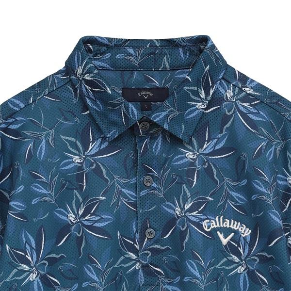 Callaway 花柄ゴルフシャツ 3L メンズ　ゴルフ Callaway（キャロウェイ） ゴルフ メンズ シャツ かざあなメッシュ