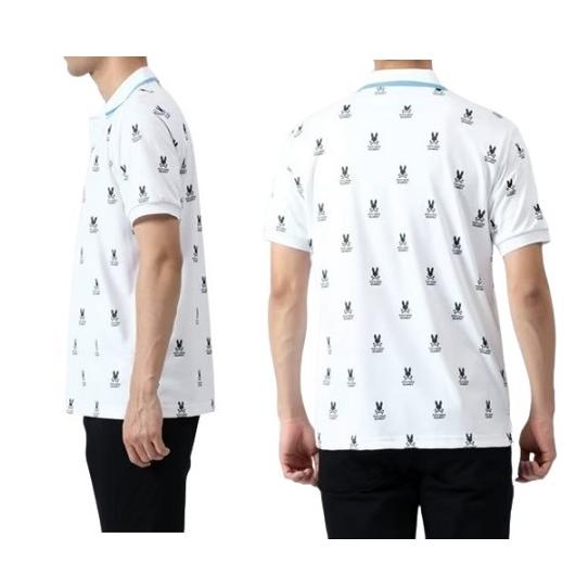 【サイコバニー】2022年人気ロゴマーク×総柄デザイン 半袖ゴルフポロシャツL サイコバニー】2022年人気ロゴマーク×総柄デザイン 半袖ゴルフ