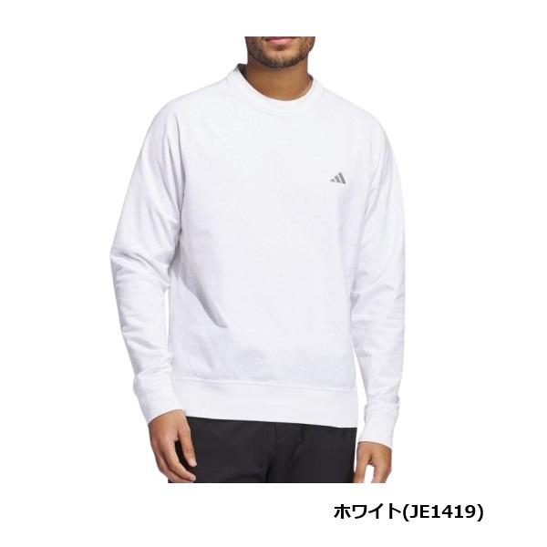 ⁠【新品L 3点】アディダスゴルフ 完璧コーデ ジャガード長袖&プリーツ&ハット adidas（アディダス） ゴルフ クルーネック エンボスプリント ラグラン
