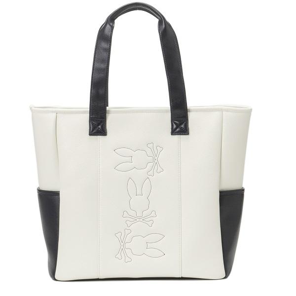 サイコバニー　ゴルフ　トートバッグ　PSYCHO BUNNY 白 FLAGSHIP トートバッグ(トートバッグ)|PSYCHO BUNNY(サイコバニー