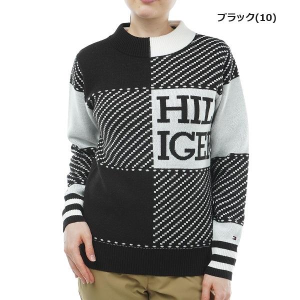 新品 トミーヒルフィガー ゴルフ ニット セーター ビッグロゴ 総柄 レディース TOMMY HILFIGER GOLF（トミー ヒルフィガー ゴルフ） トミー