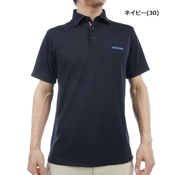 トミーヒルフィガー ゴルフ メンズ 凹凸ロゴジャガード 半袖シャツ   GOLF THMA413 2024年春夏モデル TOMMY HILFIGER GOLF（トミー ヒルフィガー ゴルフ） トミー