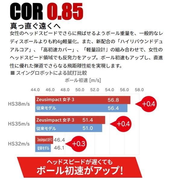 キャスコ ゴルフボール ゼウスインパクト ジョシスリー １ダース 12個入り 新品 Zeusimpact 女子3 【非公認球】 2023年発売｜ignet2018｜08