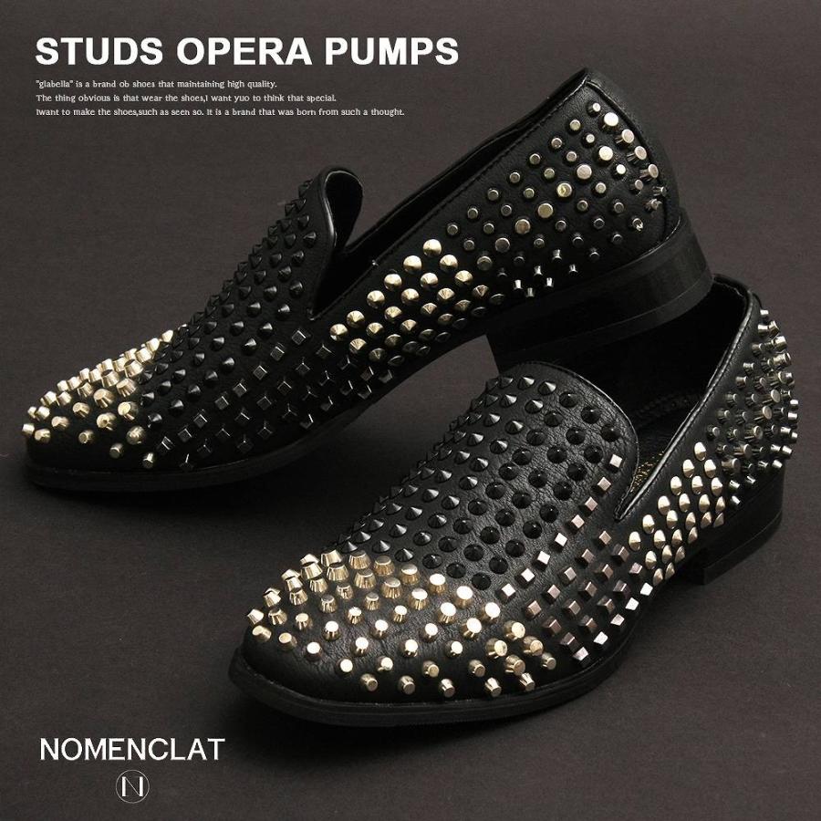 豪奢な 600個以上のスタッズを手打ちした渾身のオペラパンプス スタッズスリッポン パーティー ドレスシューズ シルバースタッズ ブラック レザー スタッズ オペラシューズ メンズシューズ シューズ Affaires Sociales Gouv Cg