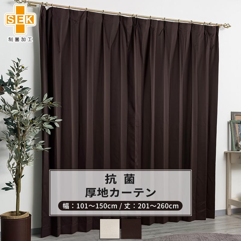 カーテン 遮光 抗菌 防炎 サイズオーダー 幅101〜150cm 丈201〜260cm AB572ピュアリア 1枚 OKC5