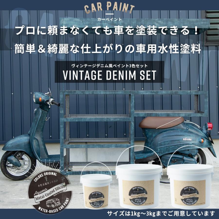 車用塗料 水性塗料 つや消し 自動車塗装 全塗装 刷毛 ローラー 艶消し塗料 Dippin Paint カーペイント ヴィンテージデニム 1kg 3色セット Jq Dp Denim1 壁紙 Diyインテリア通販 イゴコチ 通販 Yahoo ショッピング