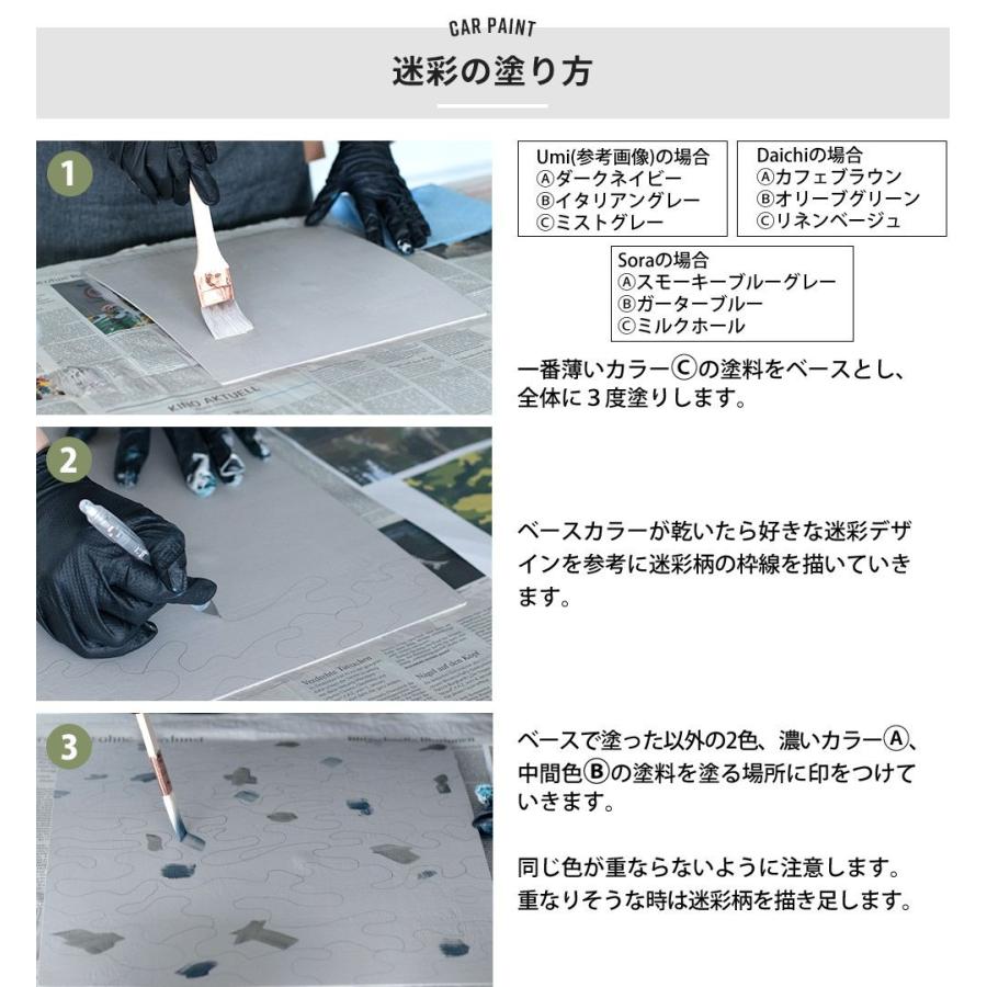 車塗料 水性塗料 自動車塗料 全塗装 刷毛 ローラー 艶消し 塗料 自分で diy Dippin'Paint カーペイント オールドミリタリー 2kg×3色セット JQ｜igogochi｜16