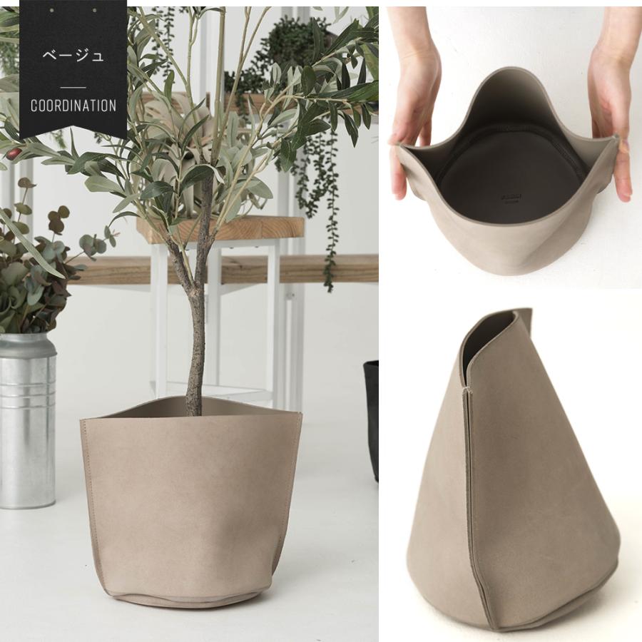 鉢カバー プランターカバー おしゃれ レザー 室内 北欧 穴なし レザー
