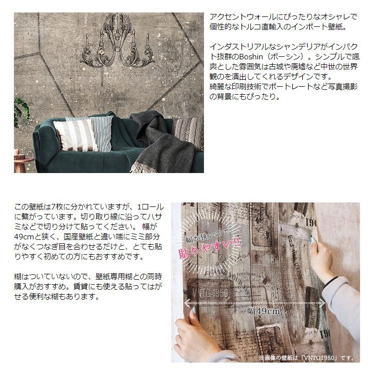 壁紙 おしゃれ 輸入壁紙 クロス 不織布 インポート壁紙 貼って剥がせる WALLPERA 2771-001 Boshin C-F-1