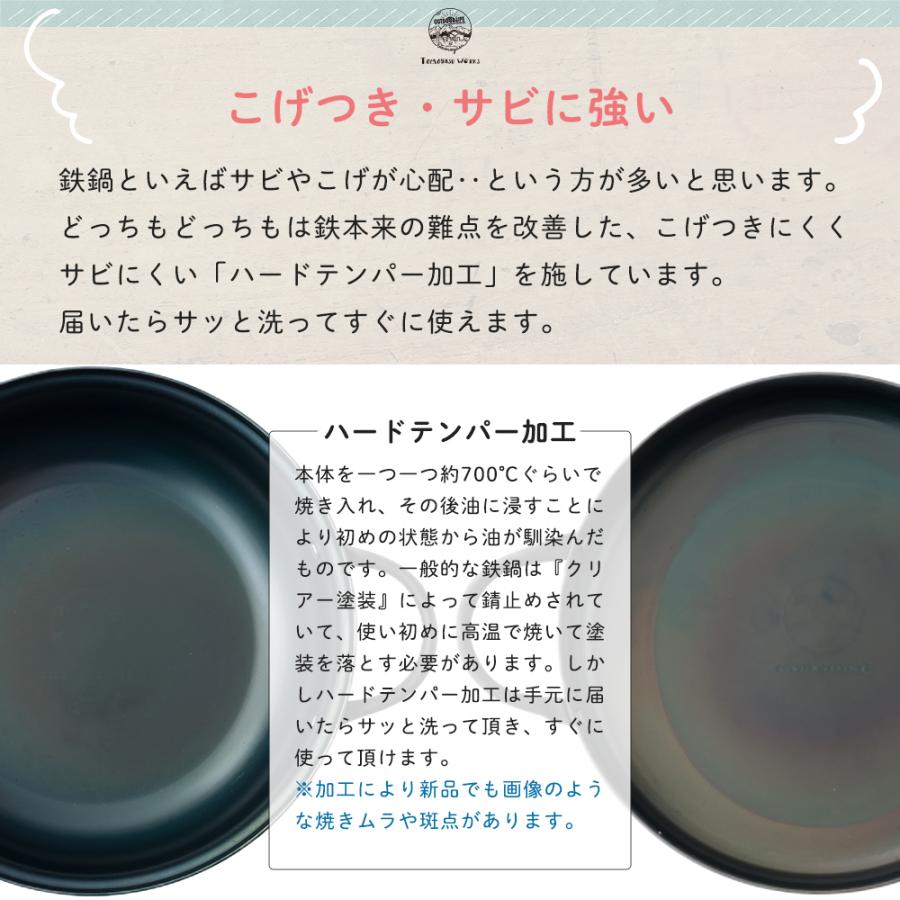 鉄鍋 IH対応 キャンプ 鍋 直火 鉄 両手鍋 無水調理鍋 フッ素不使用