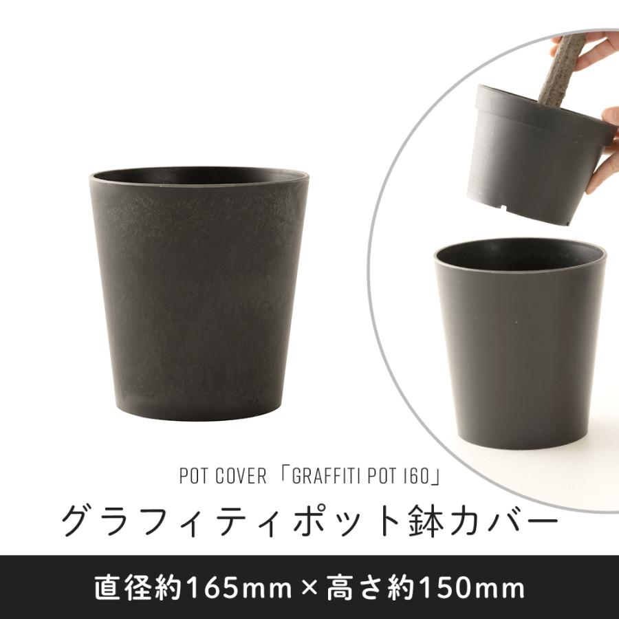 黒い陶器製プランターカバー 鉢カバー おしゃれ 室内 穴なし アンティーク 5号 プランターカバー