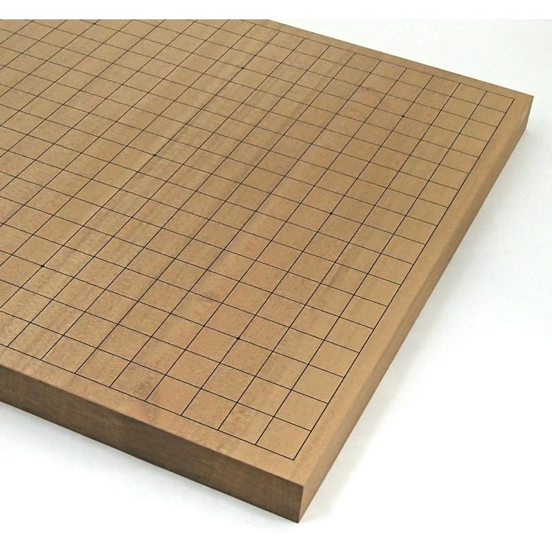 囲碁盤セット　新桂10号卓上接合（ハギ）碁盤と硬質ガラス碁石新生竹（約9mm厚）とプラスチック木目調碁笥銘木大_4