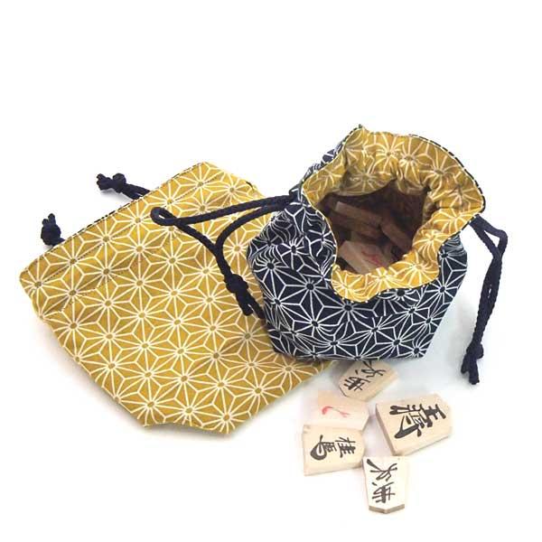 なんと携帯便利なバッグ付 囲碁ラボオリジナル駒袋 六角（ろっかく）和