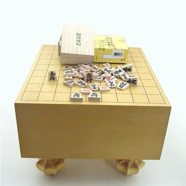 将棋セット 常識を破ったエコ足付将棋盤５寸としっかり太字