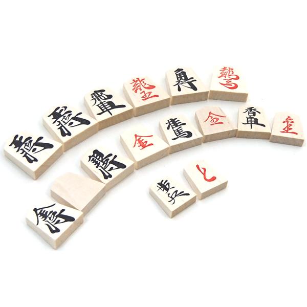 囲碁ラボ1番人気の木製将棋盤セット オリジナルP製根付け2個・駒の動か