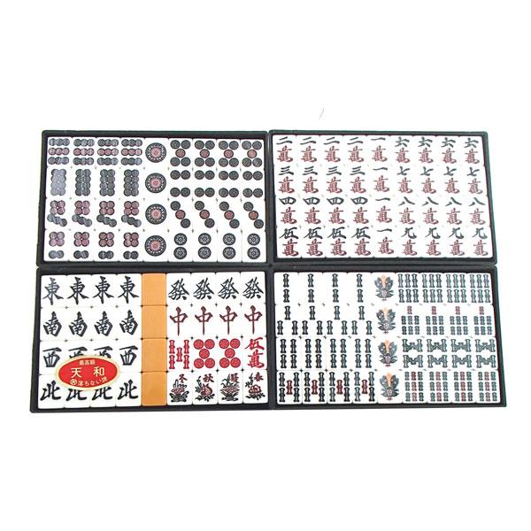 くずれにくいアール牌 囲碁ラボ牌ストラップ付 手打ち国産麻雀牌天和 黄　白点棒付 tenhob-3.jpg