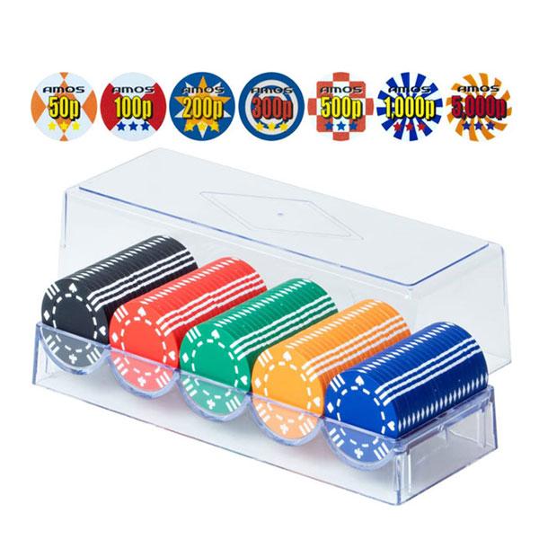 ポーカーチップ　大洋技研　アモス麻雀チップ（シール付)１００枚セット | 