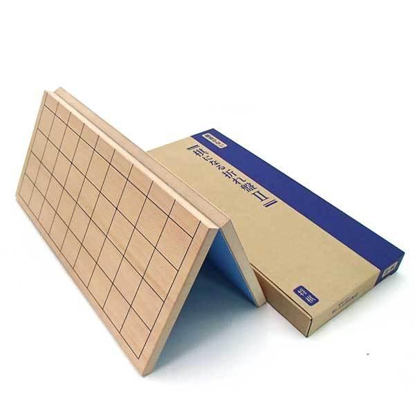 将棋セット 蝶番のない棋になる折将棋盤とくっきり太字の木製