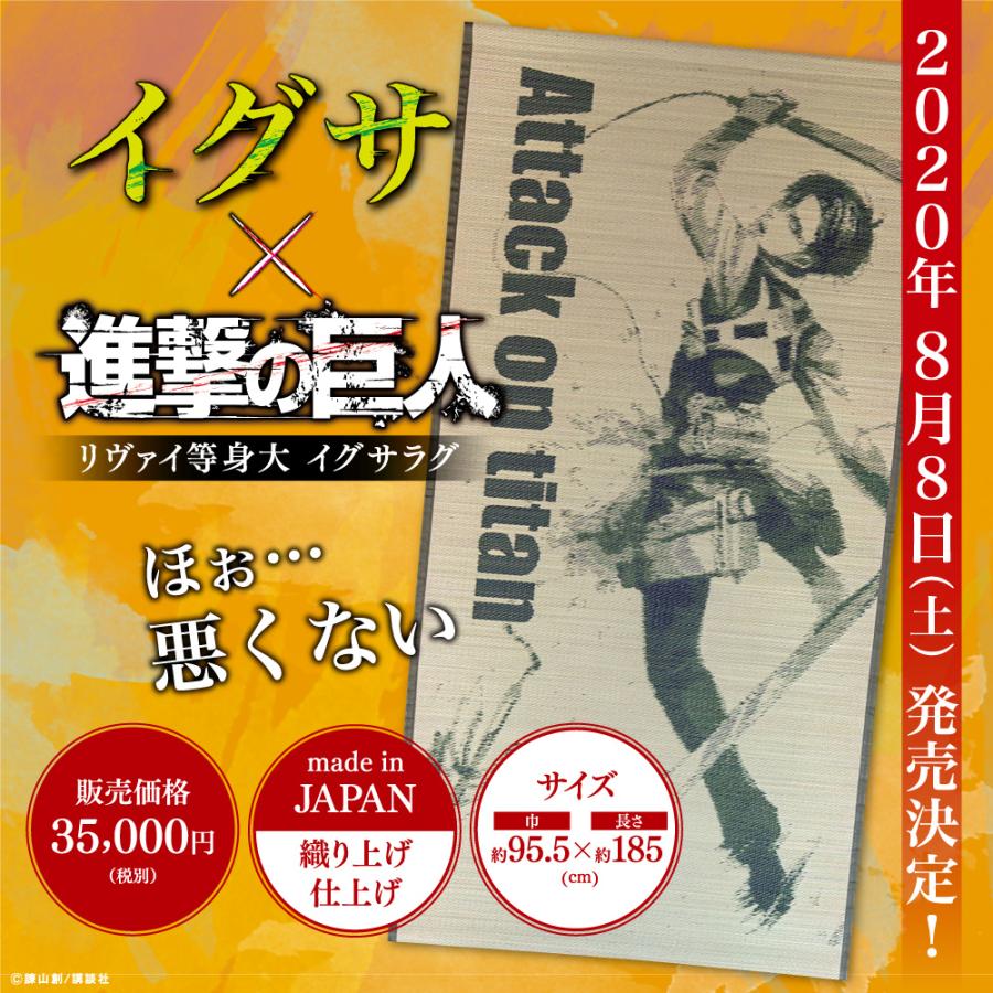 進撃の巨人 リヴァイ兵士長 等身大 い草ラグタペストリー