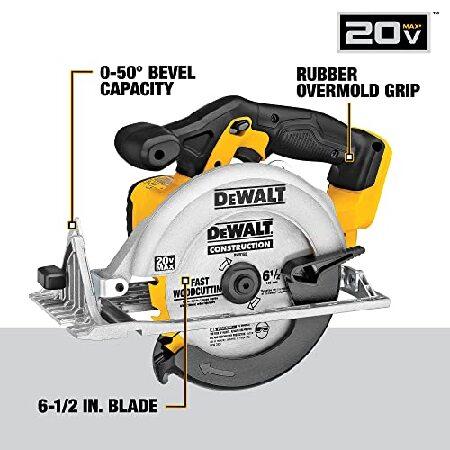 DEWALT　6-1　2-Inch　Circular　Saw,　Tool　Only　20V　MAX　(DCS391B)　Yellow
