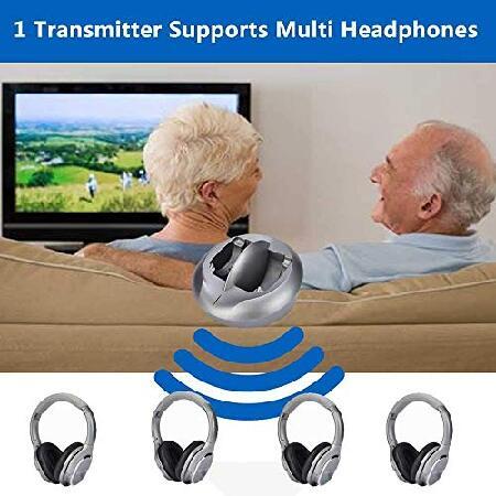 TV Wireless Headphones， Over Ear Headsets with RF Transmitter