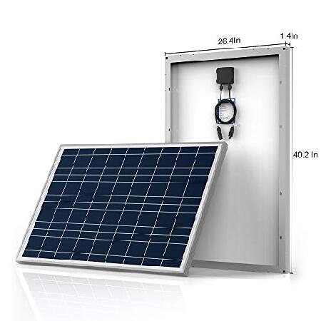 100W 12V Poly Solar Panel with PV Connectors for 12 Volt Battery Charging RV， Boat， Off Grid (Panel Only，1 Pack) 1