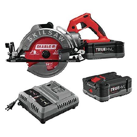 SKIL　48V　7-1　Kit　Blade-SPTH77M-22,　Drive　Circular　Diablo　Cordless　with　TRUEHVL　TRUEHVL　Worm　4''　Saw　SKILSAW　Batteries,　Red