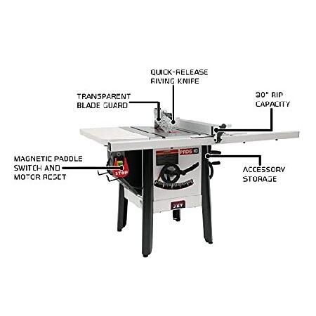 JET　JPS-10　115V　Mobile　Wings　＆　JMB-UMB　Saw　with　30&quot;　＆　(708118)　JET　ProShop　Universal　＆　Steel　Table　＆　Base　with　(725004K)