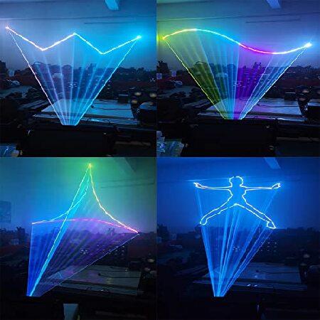 JUNMAN 5W RGB Full Color Animation Stage Effect Light DJ Disco Stage Beam Lights with ILDA 30K for Party Wedding Event Lighting Show