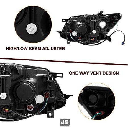 売り廉価 JSBOYAT Headlight Assembly Compatible with 2014 2015 2016 Nissan Rogue w/ DRL Strip Black Housing with Amber Reflector Left ＆ Right Side