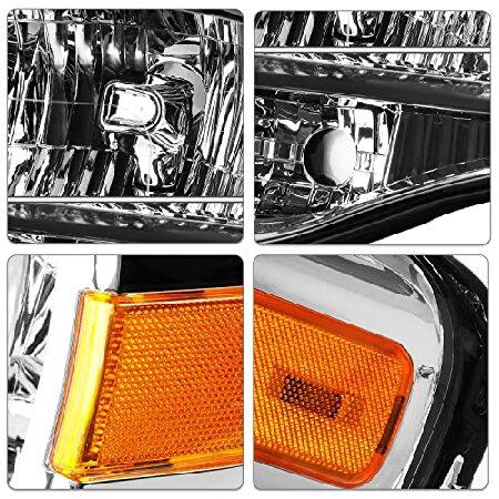 【あすつく】 SOCKIR Headlight Assembly Compatible with 2007-2014 Ford Expedition OE Style Headlamp Replacement Left Driver Side (Chrome Housing ＆ Amber Reflector)