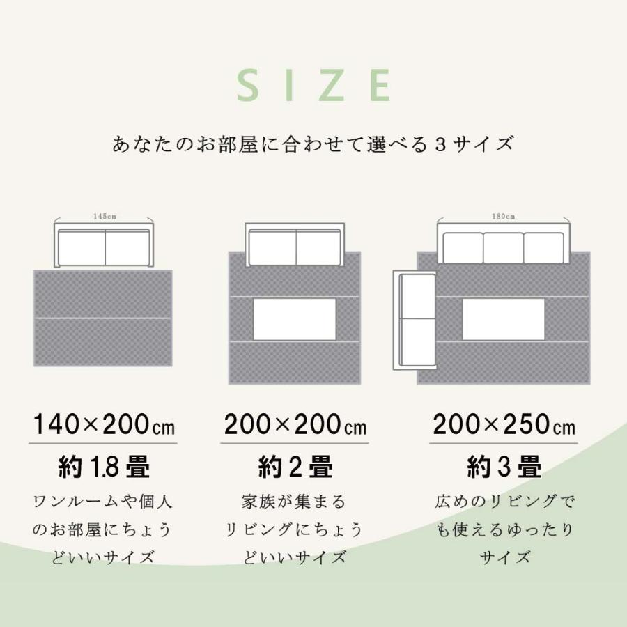 い草ラグ 本間２畳 マット おしゃれ 国産 畳上敷き ゴザ ござ カーペット チェック イ草 200×200cm｜igusak-k｜09