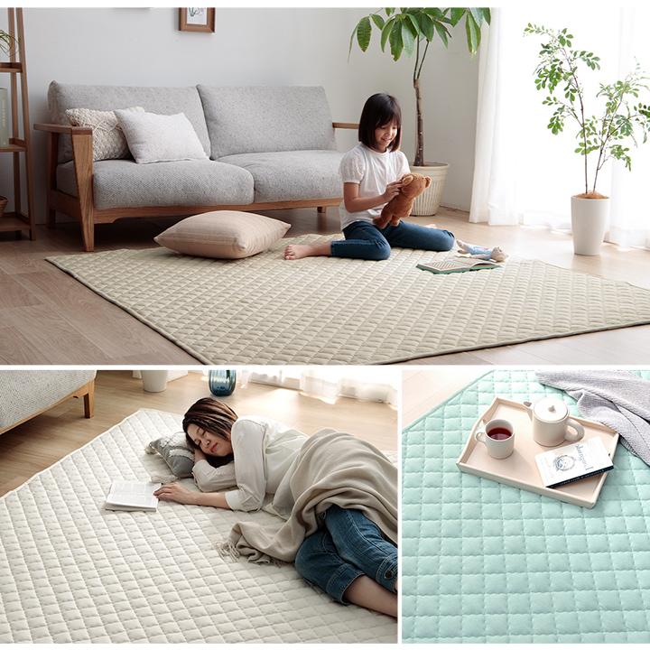 ホットカーペット セット 3畳 綿混 ラグ カーペット ハンナ 洗える