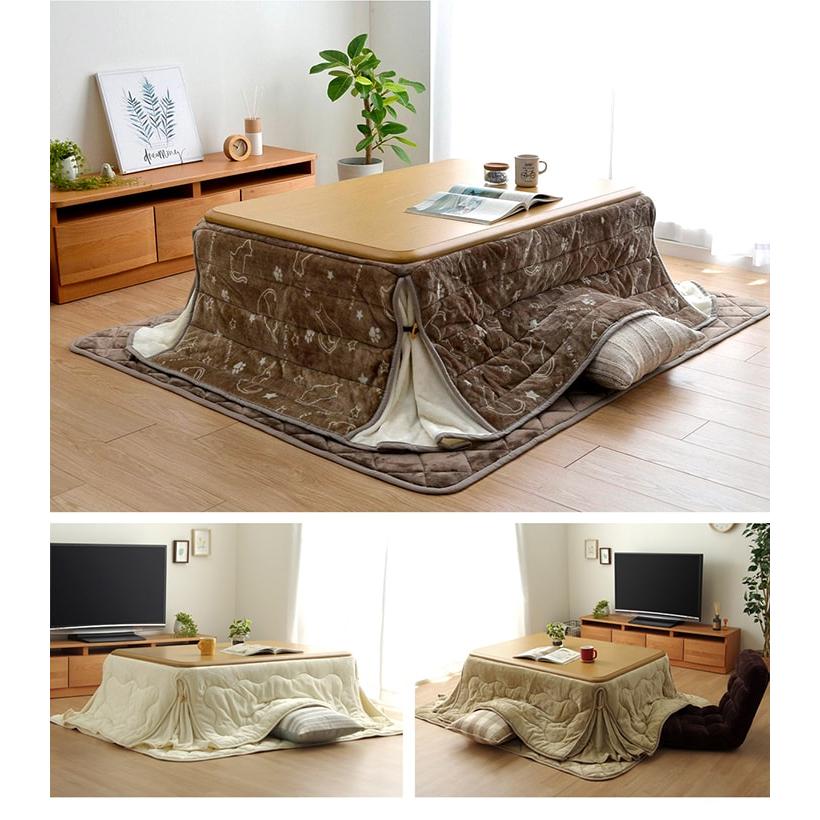 こたつ2点セット 長方形 省スぺース フラン 省 掛台セット こたつ台