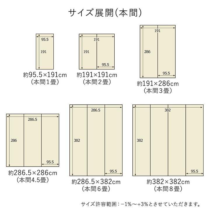 イケヒコ PPラグ 洗える カーペット 防ダニ ウィード 本間6畳 約286
