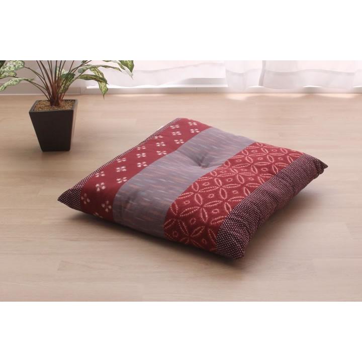イケヒコ ふんわり和座布団 モダン 約55×59cm 綿100% 国産 和柄 銘仙