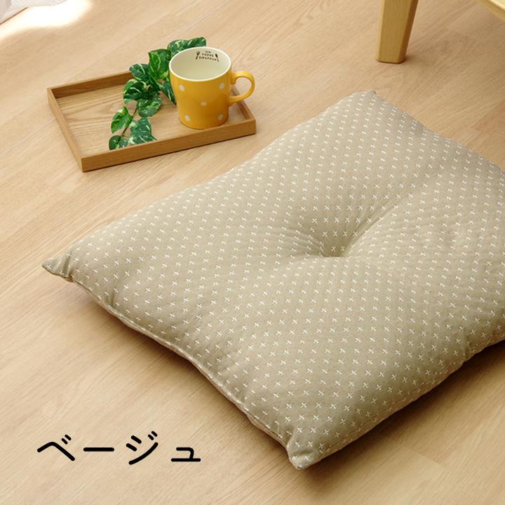 イケヒコ 座布団 クッション 銘仙判 刺し子 約55×59cm 1枚単品 イケヒコ 座布団 クッション 銘仙判 刺し子 約55×59cm 1枚単品