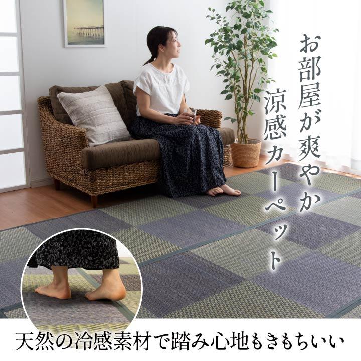 イケヒコ 花ござ 2畳 DXニューピア 団地間2畳 170×170cm い草ラグ い草