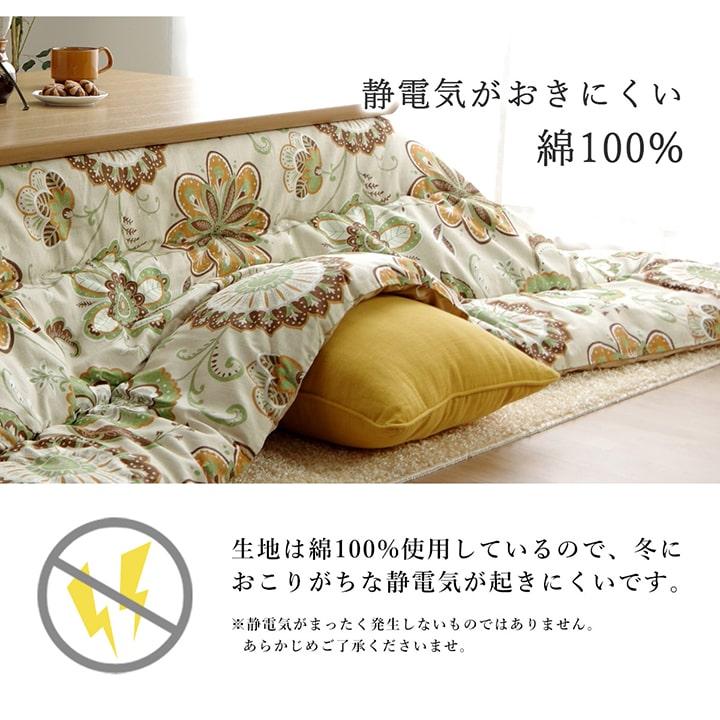 こたつ布団 長方形 こたつ掛け布団 国産プリントこたつ布団 約205