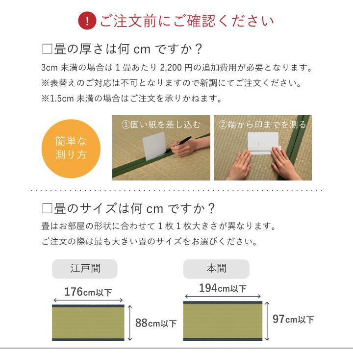 畳 表替え おしゃれ 畳替え 1畳 本間 樹脂畳 い草 ハイブリッド 97cm