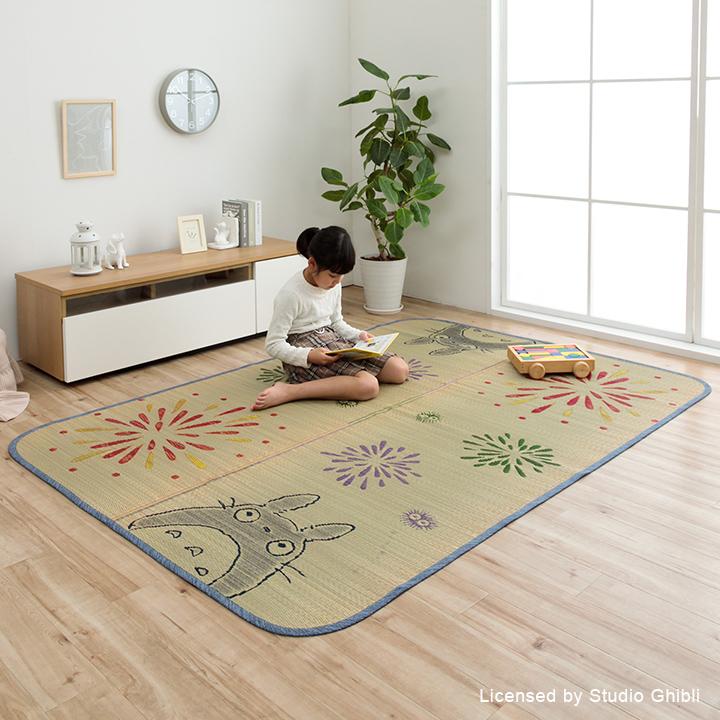 イケヒコ い草ラグ 1.5畳 トトロ はなび 140×200cm 国産 井草 となりの