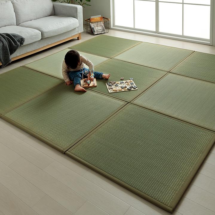 置き畳 国産 い草 滅ダニ 82×82cm 日本製 畳 マット ユニット畳 フローリング 置きたたみ ダニ対策 ござ 簡易畳 厚み18mm 清潔 | イケヒコ | 12