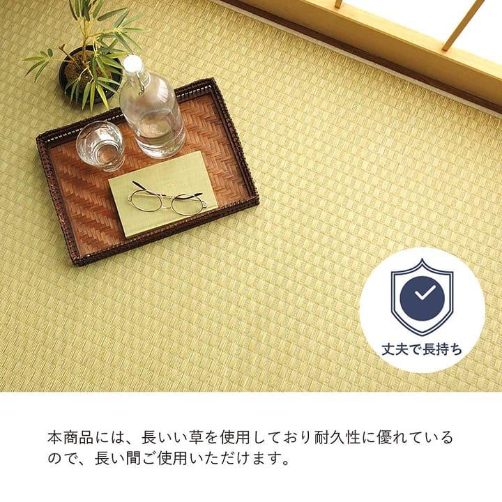 イケヒコ い草カーペット 上敷き 花ござ プレーン 江戸間 6畳 国産