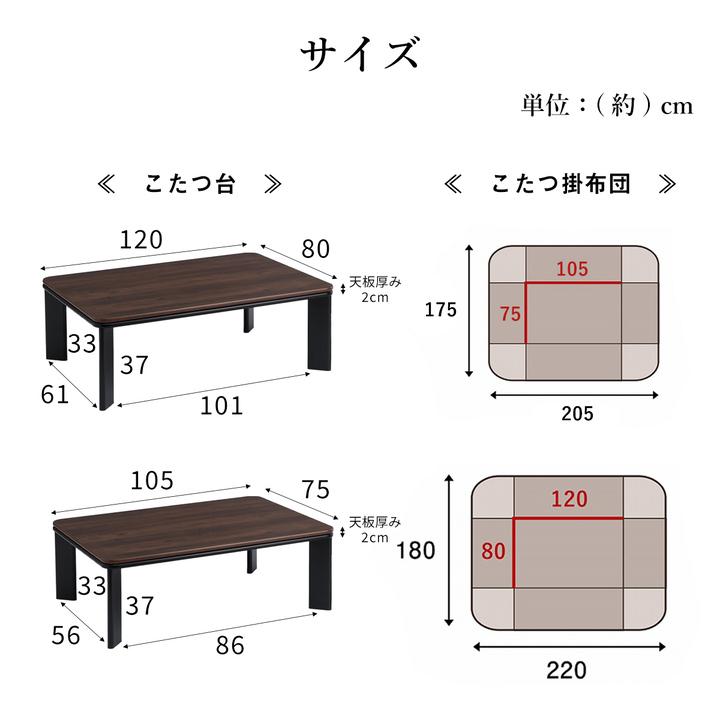 こたつ セット 長方形 テーブル 2点 西海岸 デニム ヴィンテージ 先