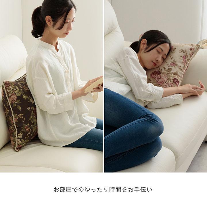 イケヒコ 背当てクッション オリビア セアテクッション 約43×43cm 日本