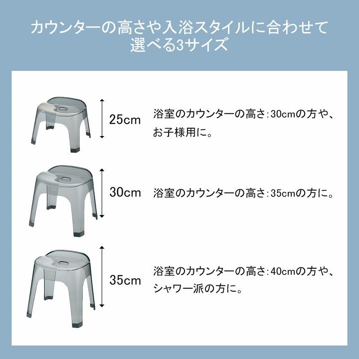 バス用品 リュクレ 腰かけ 高さ 35cm 3点セット 腰かけ + 湯おけ + 手おけ 日本製 お風呂 セット 椅子 バスチェア 風呂椅子 イス 浴槽 桶 スケルトン_11
